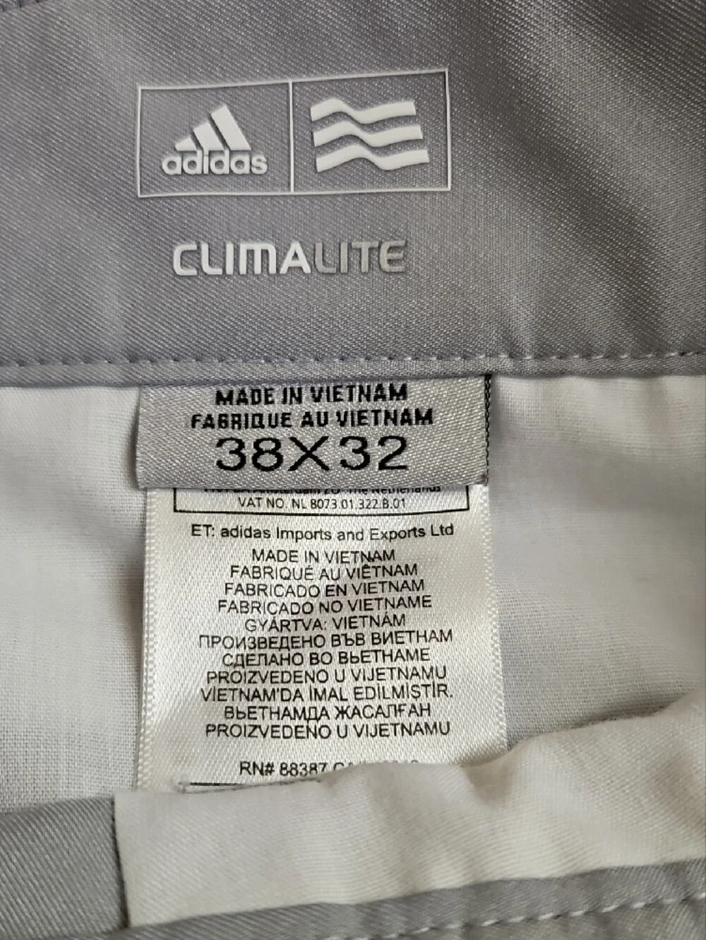 adidas Men’s Light Gray Straight Golf Pants